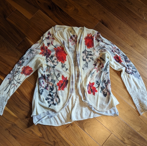 Anthropologie's Knitted & Knotted brand Floral, Brushstrokes Cardigan Sweater - Picture 10 of 10